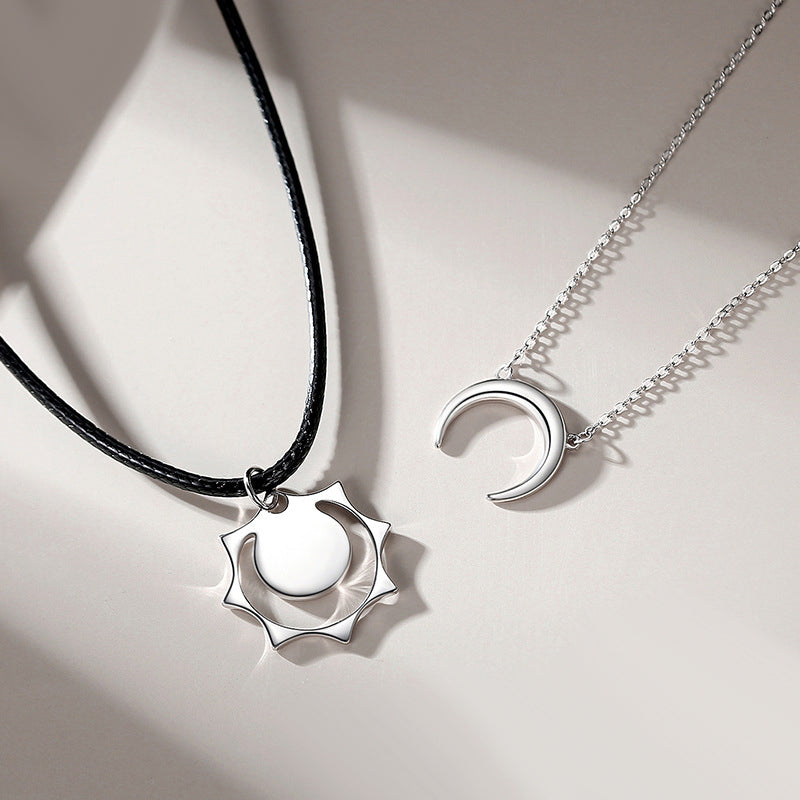 Sun and Moon Promise Necklaces Set for Couples