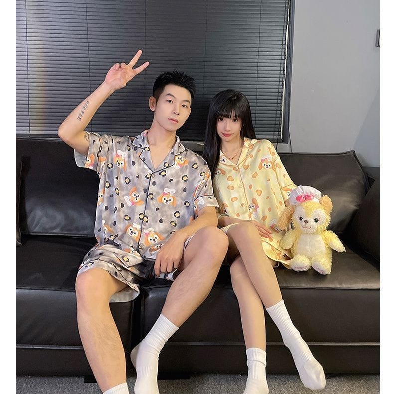 Cool Cuteness: Dog Cartoon Summer Couple Pajamas