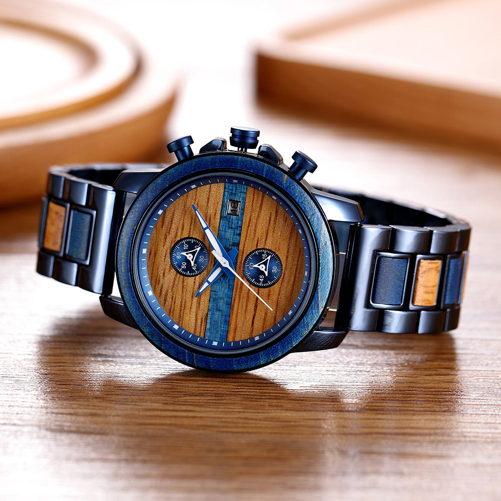 Matching Wooden Quartz Couple Watch Set for Two