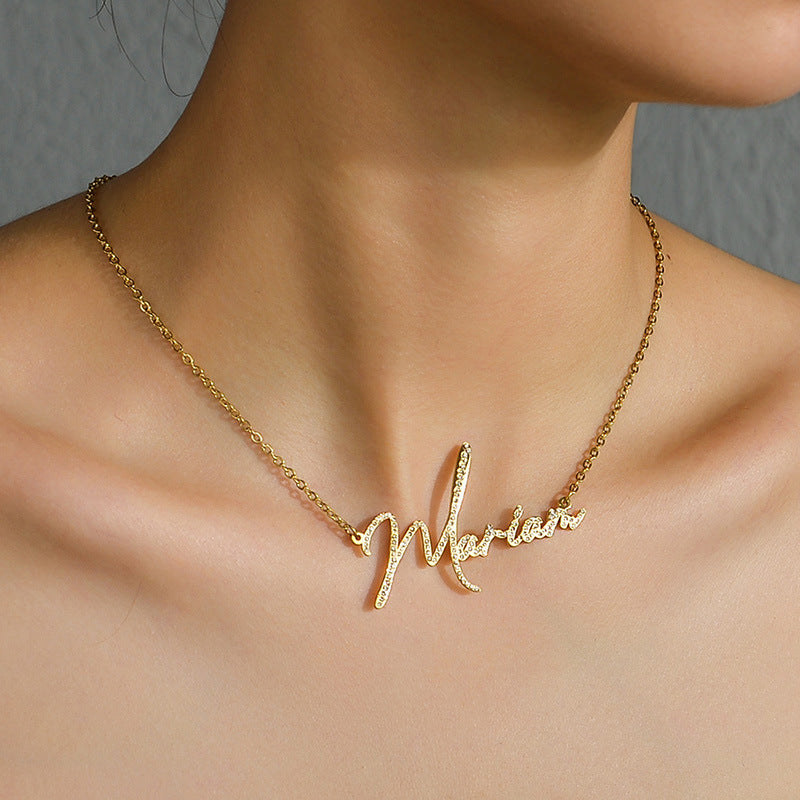 Custom Signature Diamond Necklace