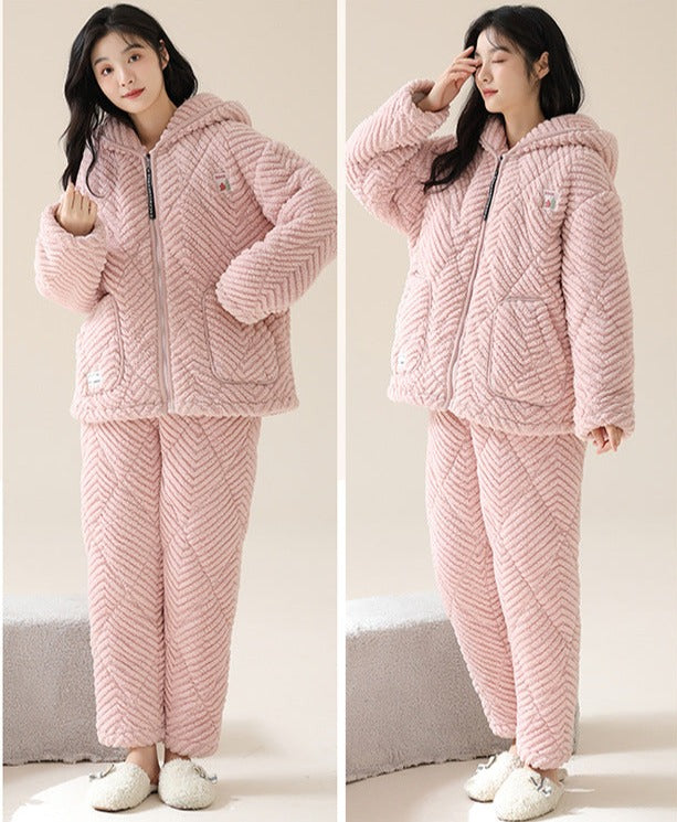 Matching Couple Pajamas Loungewear Winter Flannel Set