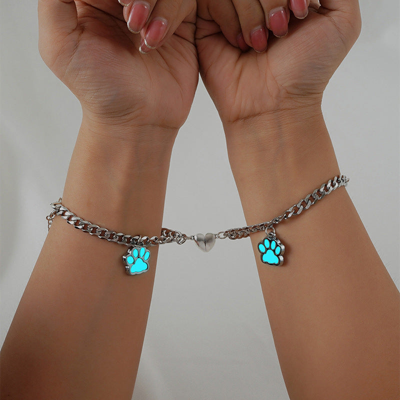 Magnetic Glow in Dark Couple Promise Bracelets