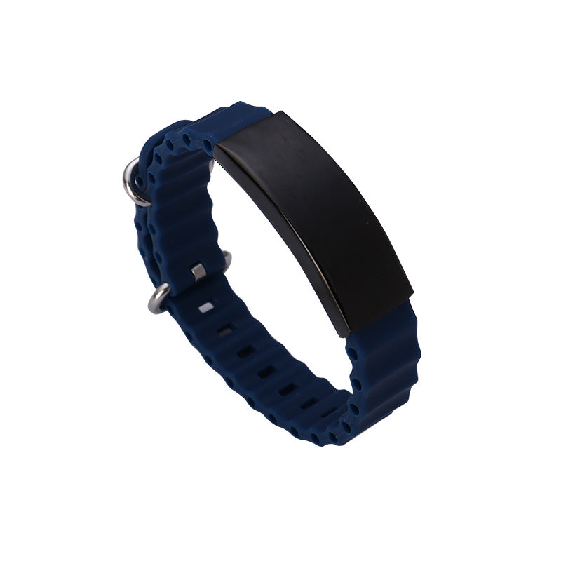 Engravable Sports Bracelet for Men Silicone