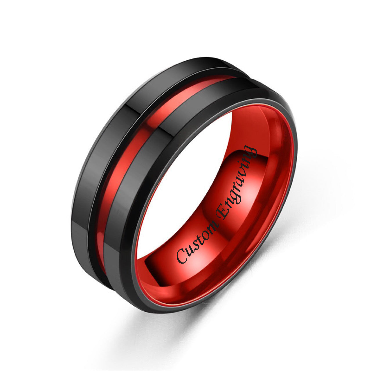 Personalized Two Tone Mens Ring - Tungsten Carbide