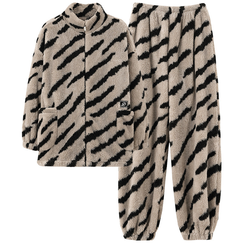 Thickened Flannel Couples Winter Pajamas Set