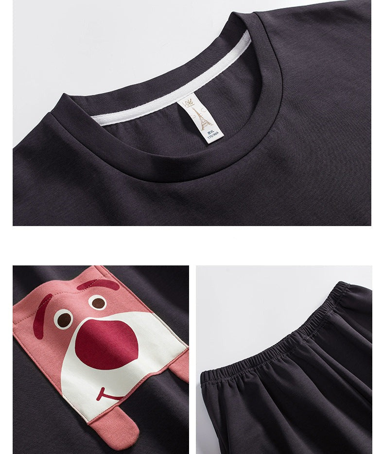 Matching Bear Summer Pajamas Set for Couples