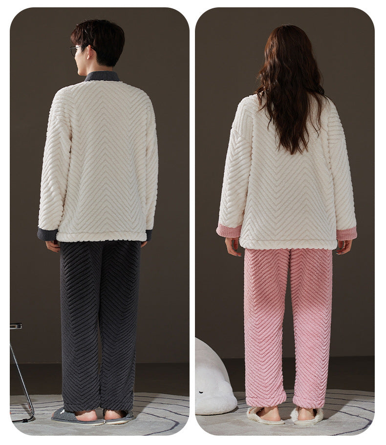 Couples Matching Pajamas Set Flannel Loungewear