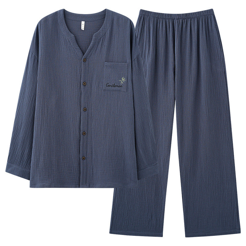 Wabi-Sabi Double-Layer Cotton Couple's Pajama Set