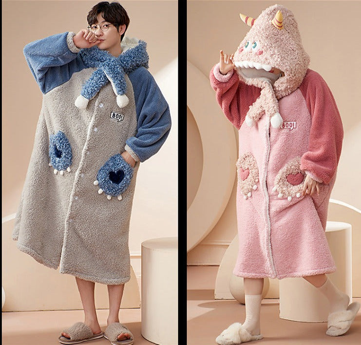 Matching Christmas Winter Bathrobe Pjs for Couples