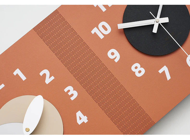 Corner Double-Sided Silent Wall Clock – Terracotta (Dual Time)