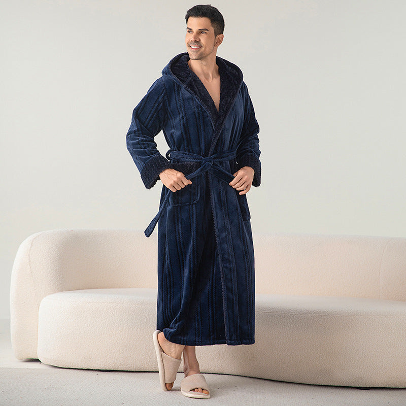 Thickened Flannel Winter Matching Robes Set