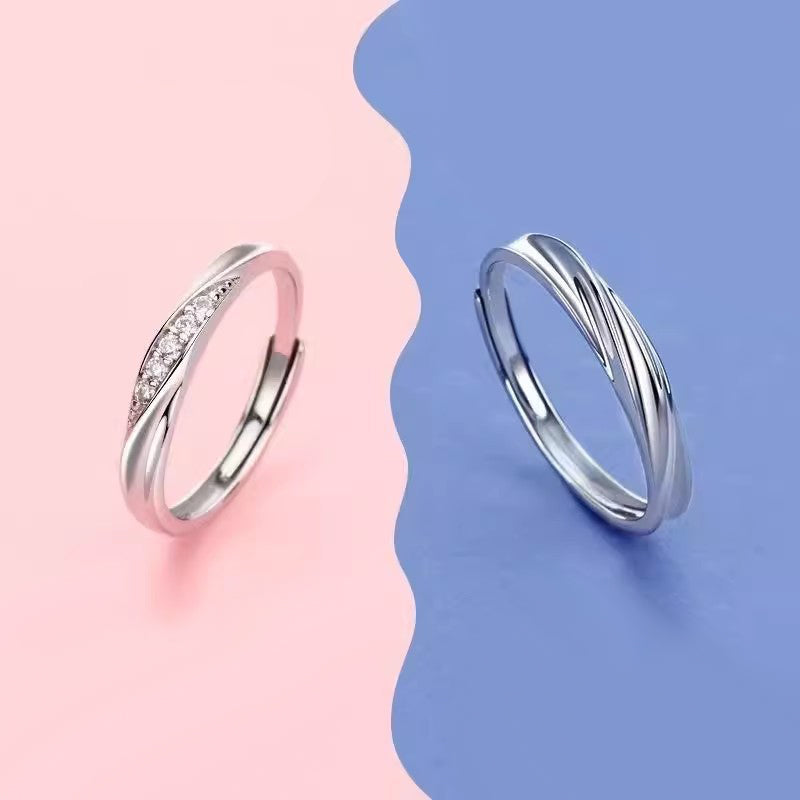 Gullei™ Custom Men and Women Promise Rings Set (Sterling Silver)