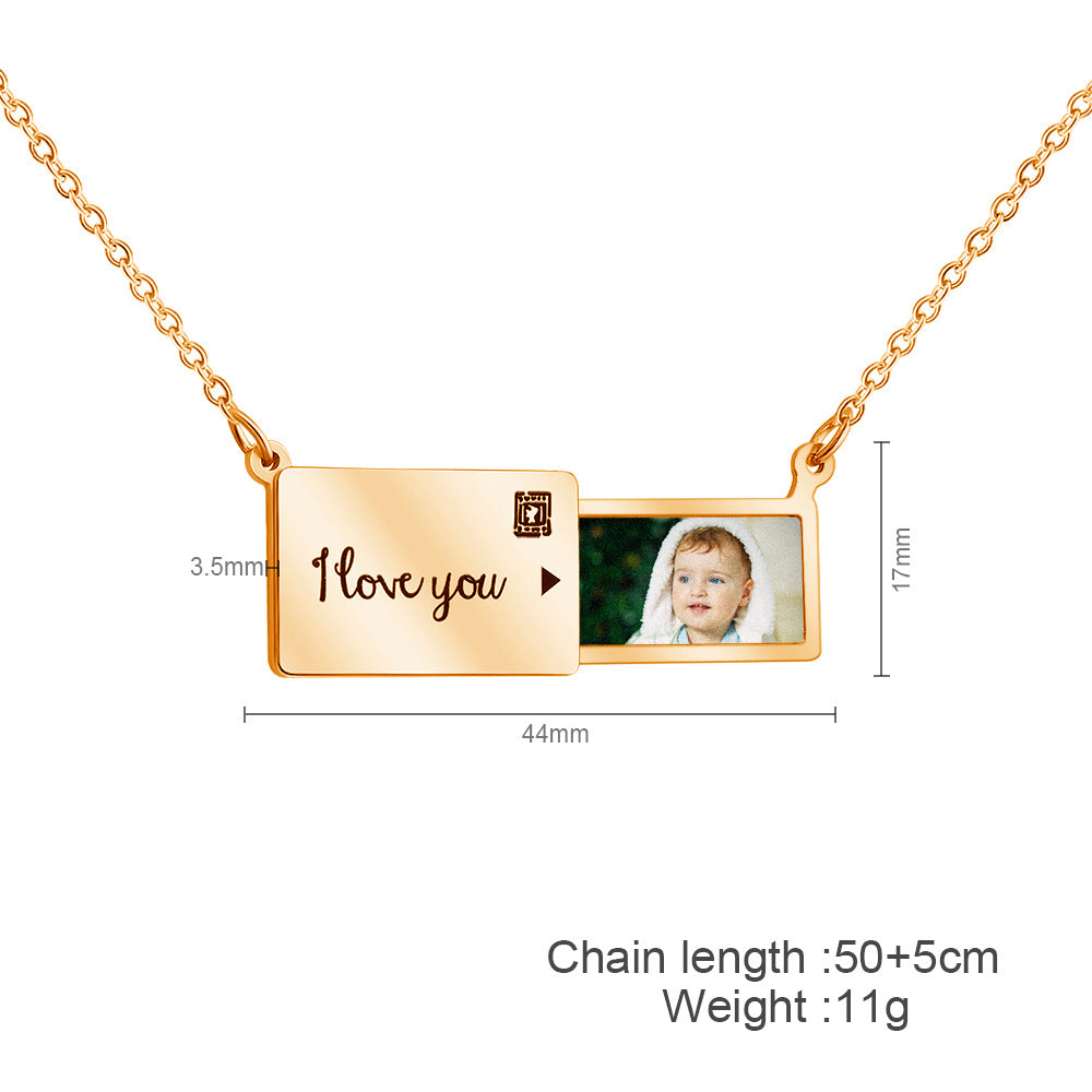 Custom Photo Print Dainty Necklace Gift for Her