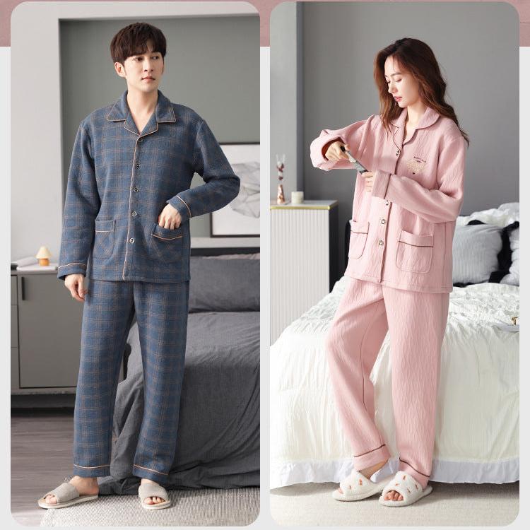 Matching Pair Winter Pajamas Set 100% Cotton