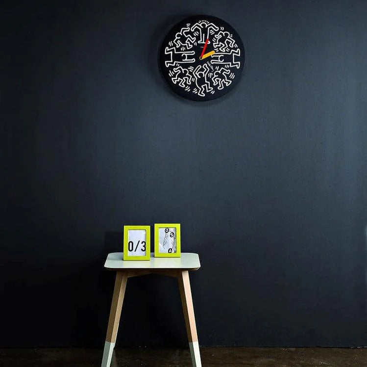 Graphic Art Silent Wall Clock — 12" MDF (Black)