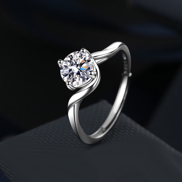 1 Carat Moissanite Diamond Mobius Ring