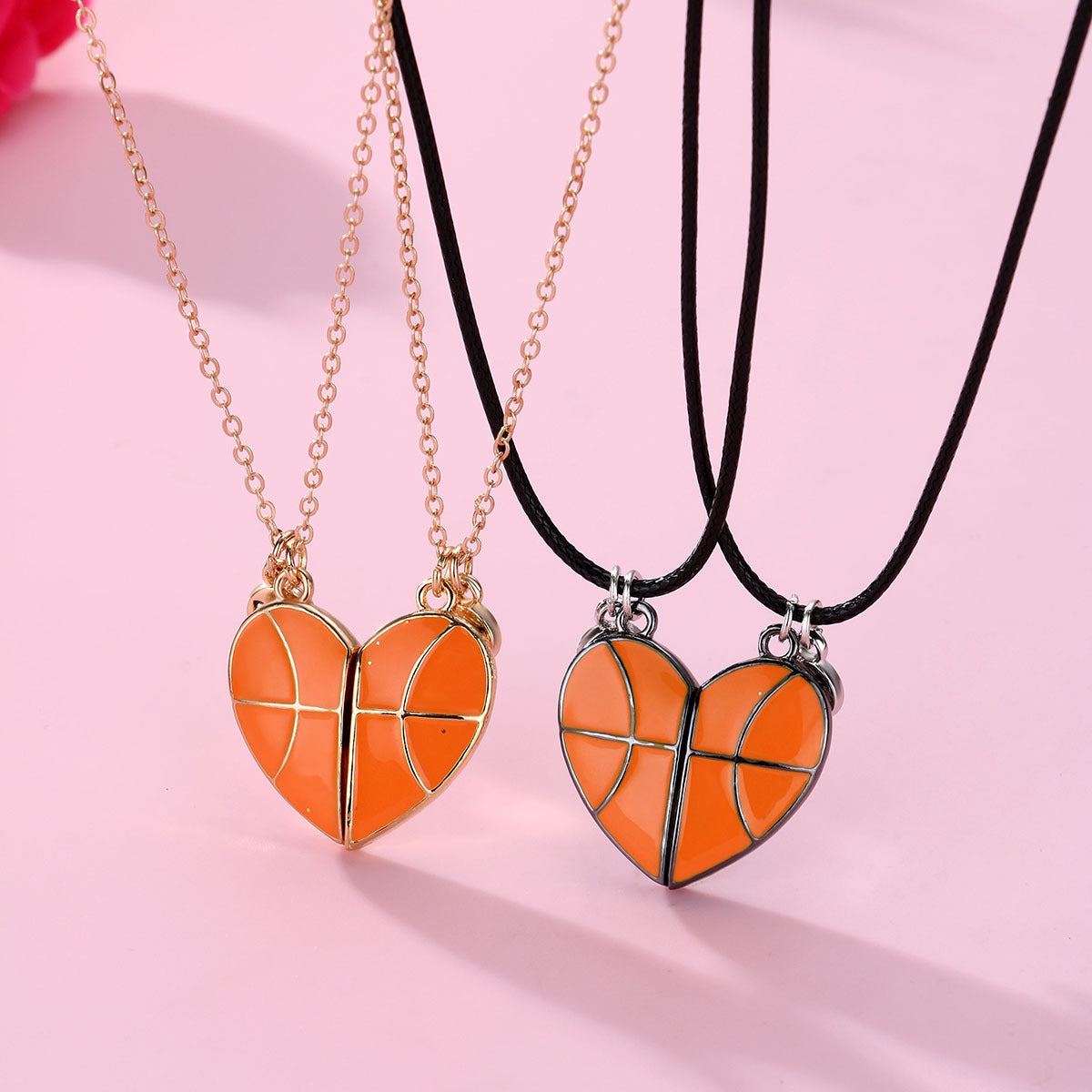 Magnetic Bff Friendship Necklaces Gift for Basketball Fans