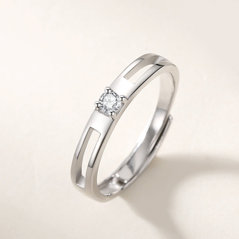 Crown Couple Engagement Rings Set for 2