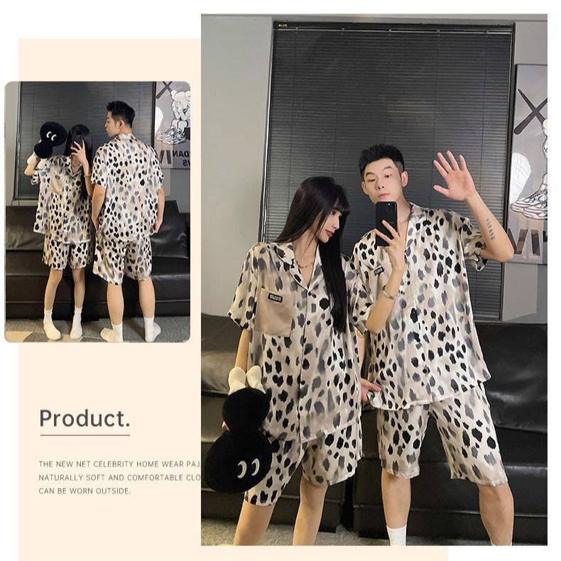 Leopard Print Summer Couple Pajamas