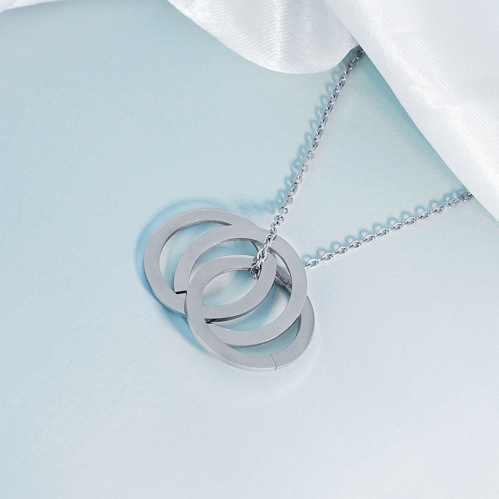 Interlocking Circles Necklace Gift for Mom