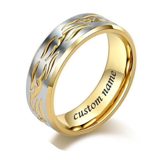 Custom Mens Promise Ring Stainless Steel 8mm