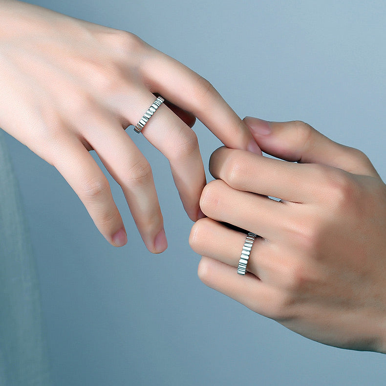 Engraved Unique Couple Wedding Bands for Two