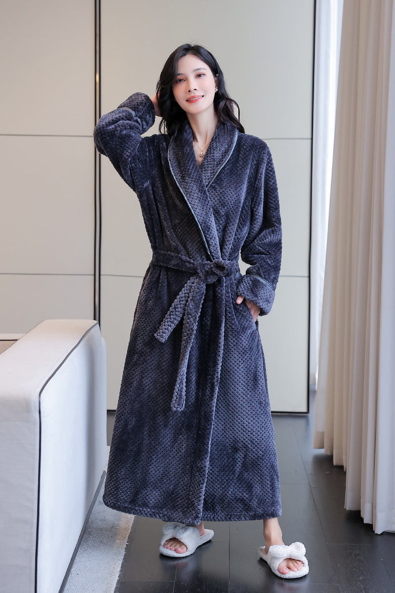 Thickened Flannel Matching Nightgown Set for 2