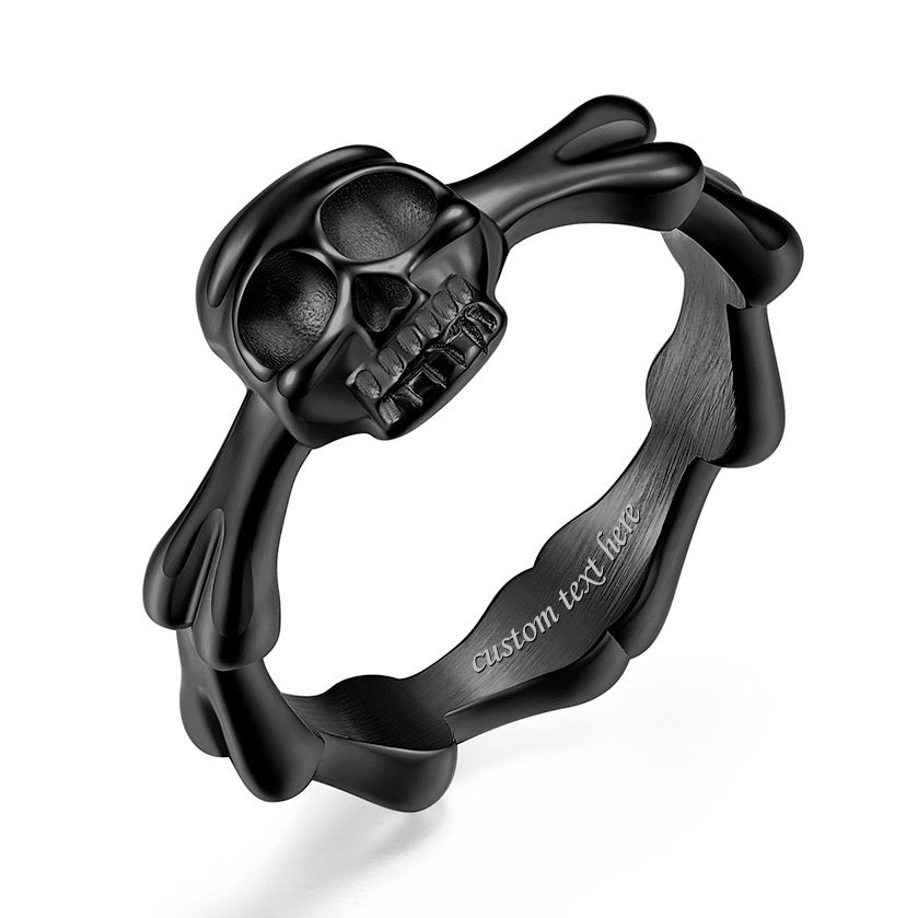 Custom Punk Skull Ring for Him