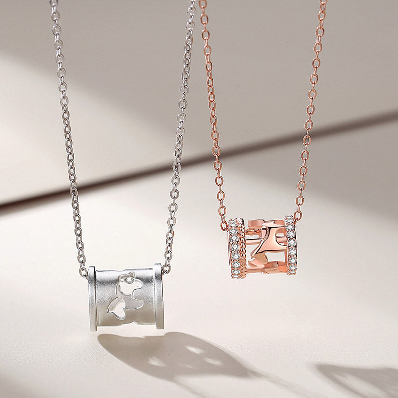 Matching Rings His and Her Necklaces Set