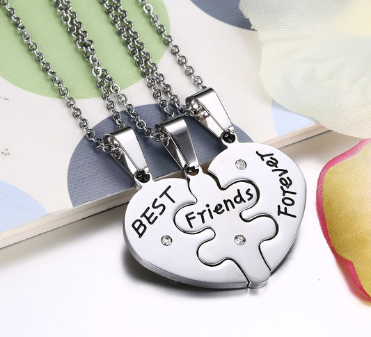 Personalized Best Friends Forever Necklaces Set for 3