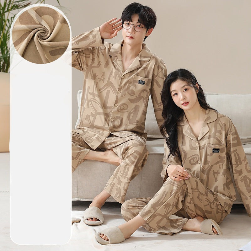 Set of 2 Matching Couple Long Pajamas 100% Cotton