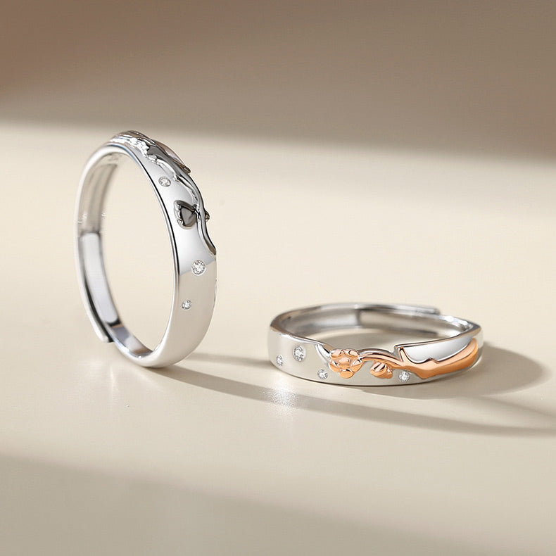 Engraved Matching Engagement Rings for Couples