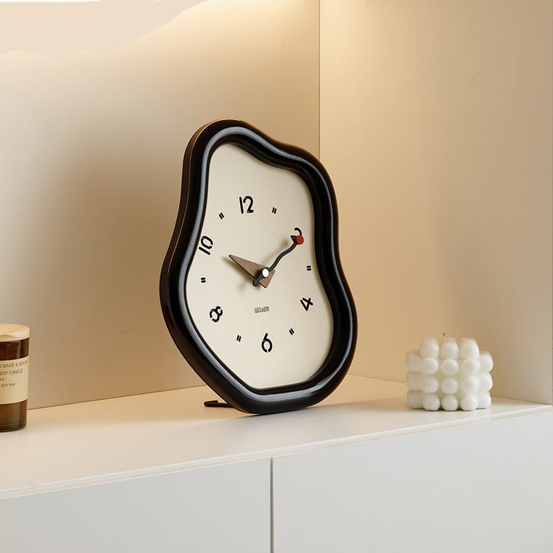 Artistic Distorted Table Clock with Silent Movement