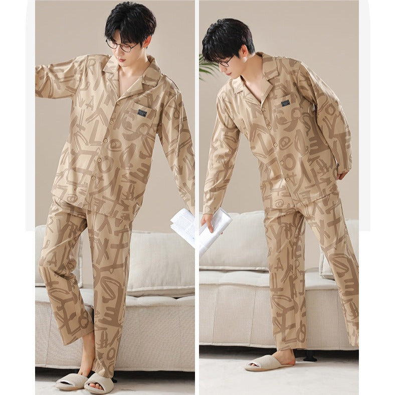 Set of 2 Matching Couple Long Pajamas 100% Cotton