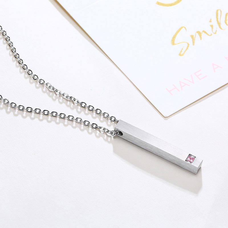 Custom Name Engraved Bar Necklace