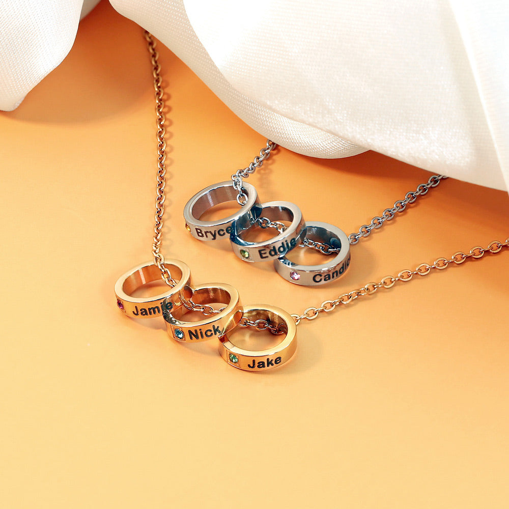 Custom Birthstone Family Name Jewelry