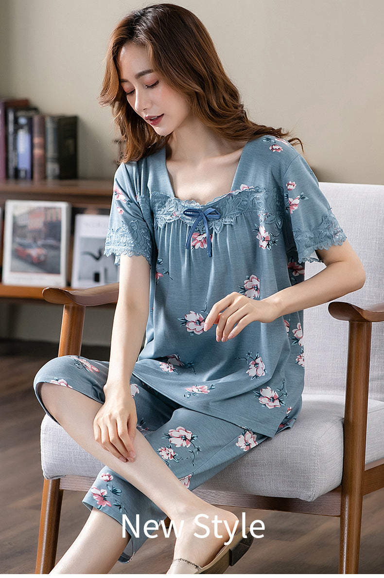 Floral Summer Pajamas with Padded Bra 100% Polyester