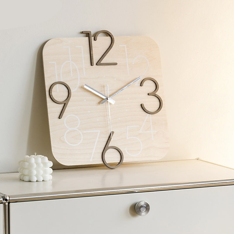 Irregular Numerals Square Analog Wall Clock