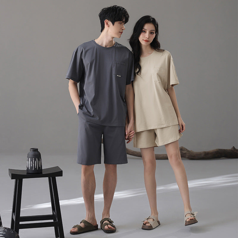 Classic Matching Couple Pajamas - Short-sleeve Premium Cotton