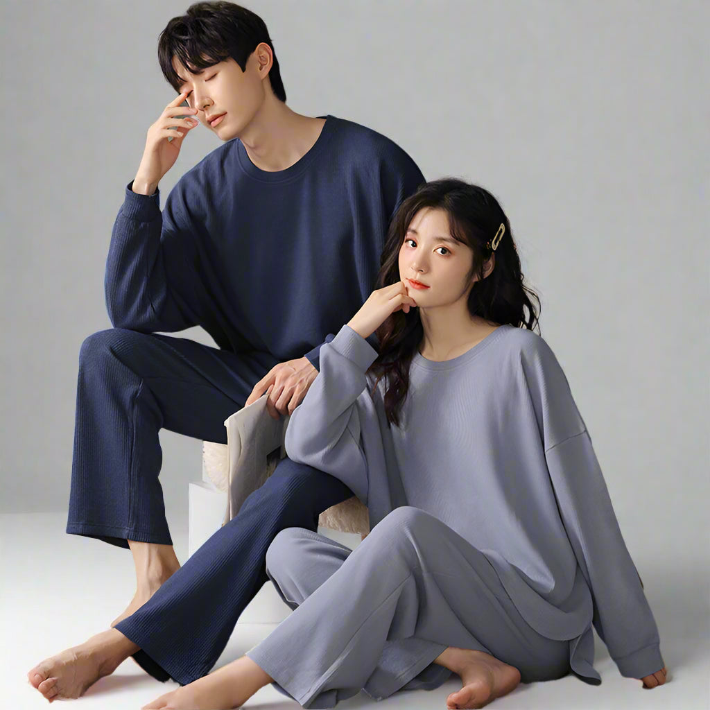 Matching Pajamas Set for Couples Long Sleeves Comfortable