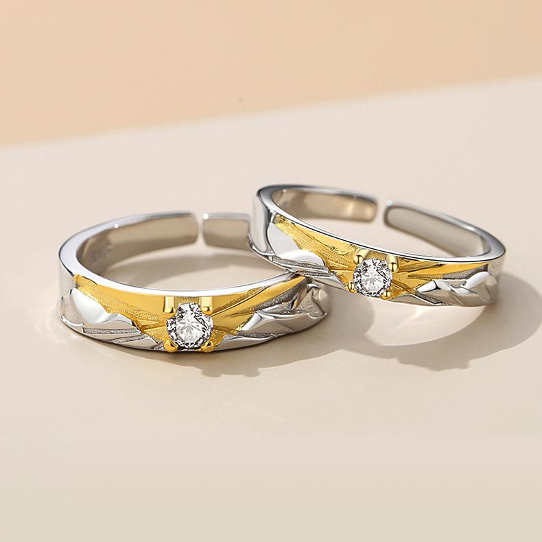 Custom Two Tone Couple Wedding Bands