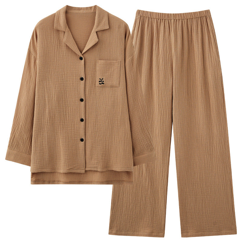 Modern Button-Front Pajamas for Couples - A-grade Cotton