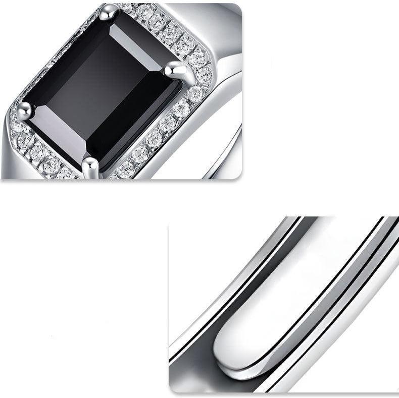 3 Carat Black Moissanite Diamond Ring for Men