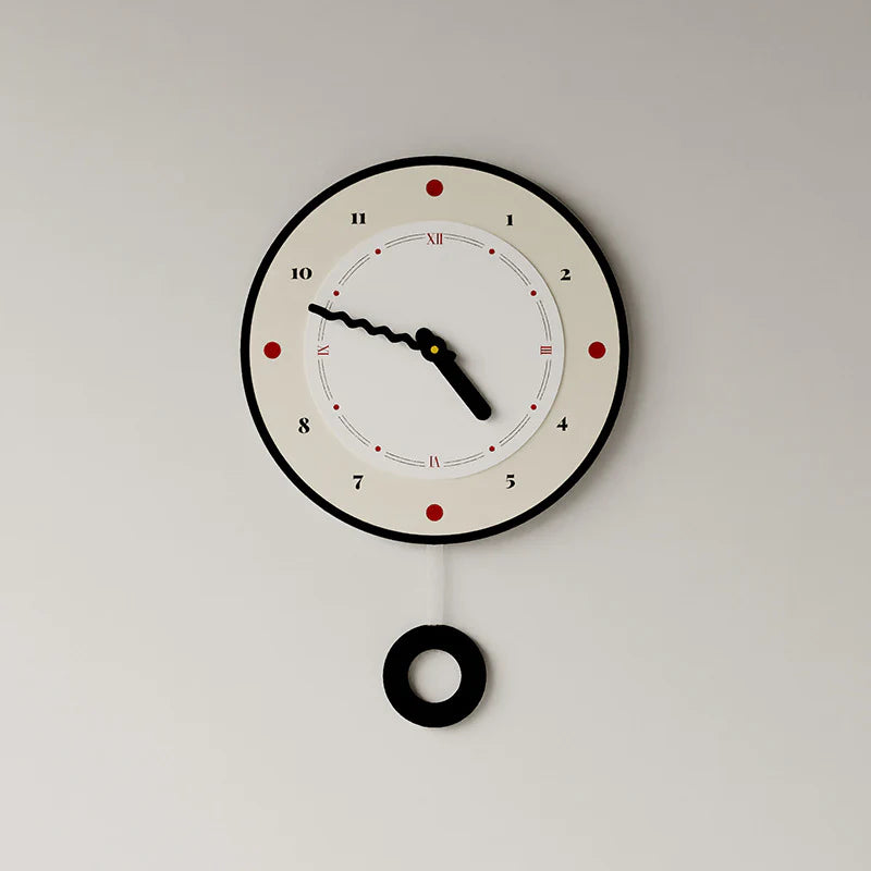 European Style Pendulum Analog Wall Clock — 12" Silent (Acrylic)