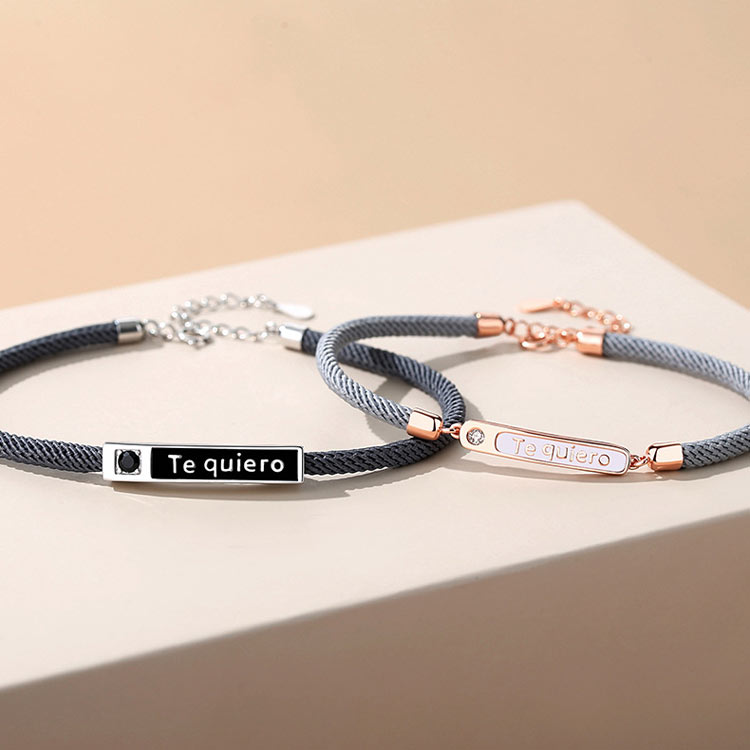 Te Quiero Couple Relationship Bracelets with Engraving