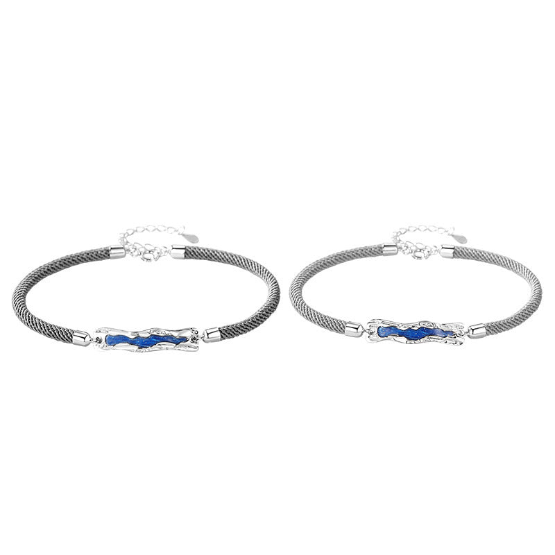 Matching Couple Promise Bracelets Sterling Silver