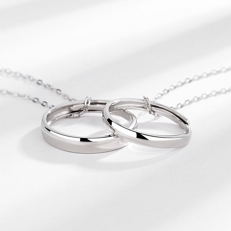 Engravable Ring Pendants Set for Couples