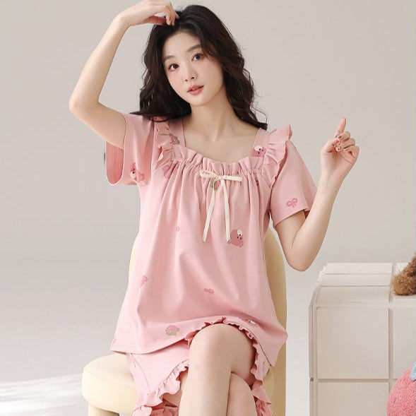 Dreamy Ruffled Dress & T-Shirt Couple's Set