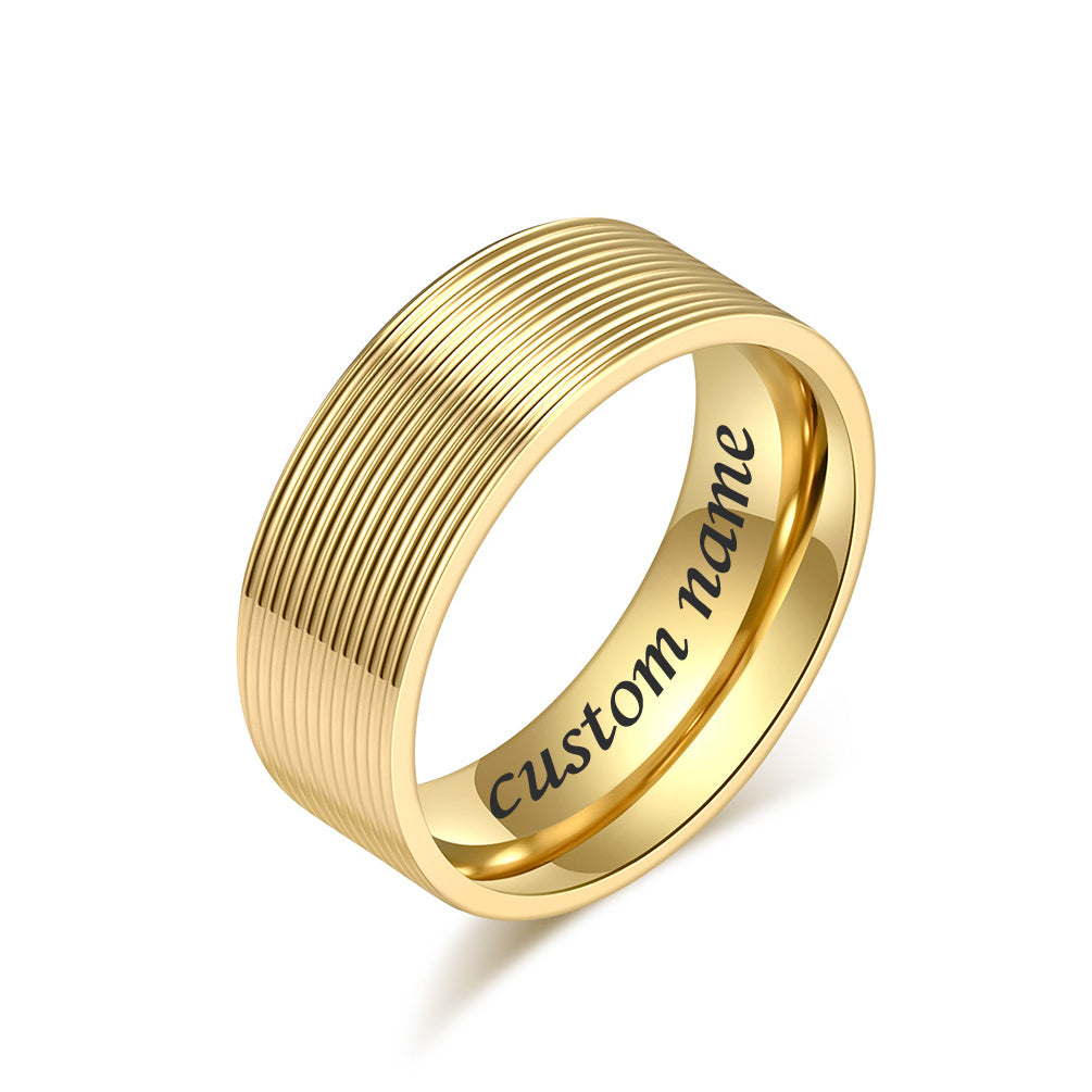 Custom Engraved Marriage Ring for Men