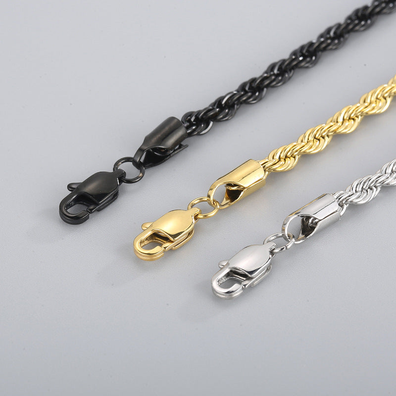Name Initials Mens Chain Bracelet 22cm Stainless Steel